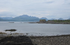 Dunscaith Castle, home of MacDonald of Sleat chieftain